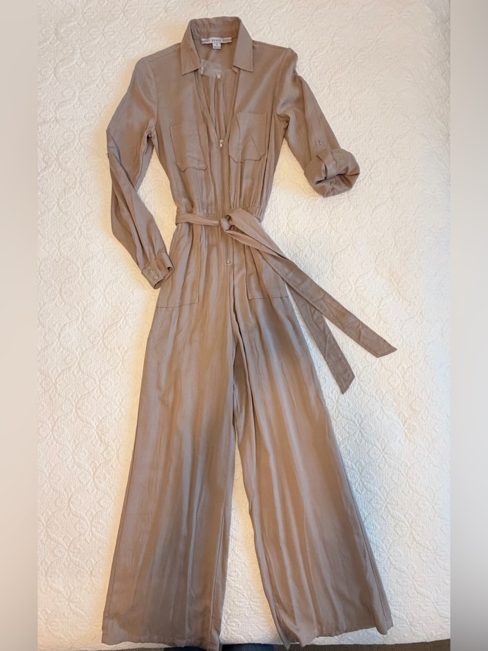 HYFVE Taupe Utility Jumpsuit with Self-Tie Belt